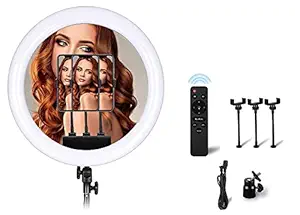 TECHBLAZE Professional Ring Light with Phone Holder Mobile Photography lighting Kit LED Halo Light Set up for Youtube Videos Reels Video Calls Makeup Tutorials Studio Photo/Video shoot