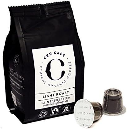 CRU Kafe Nespresso Compatible Pods Organic Fairtrade Coffee- Light Roast (96 Pods)
