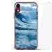 Produktbild Luxendary Designer, 3D-Druck, Mode, Luftpolster-Kissen, 360 Glas-Schutz-Set für iPhone XR – Klare Albanian Flagge, blau, Ozean-Wellen, transparent, farblos