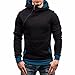 Produktbild VENMO Herren Winter Langarm Reißverschluss mit Kapuze fellkapuze Hoodie Sweatjacke Kapuzenpullover Kapuzenpullover Zipped Fleece Sweatjacke mit Kapuze Sweatshirt Kapuzenpulli Mantel (Sexy Blue, L)