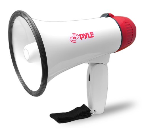 Pyle 20 W Pro Megaphone and Strap Mega Phone Pistol Grip Loud Speaker and Siren