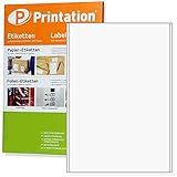 etiketten papier glänzend Weiße Universal Blanko Etiketten selbstklebend - Stickerpapier mit Inkjet, Laser-Drucker, Kopierer individuell bedruckbar