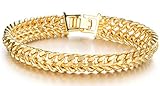 AMDXD Schmuck Gold Herren Armband 18K Vergoldet Link Panzerkette Grob Armreif (19CM)