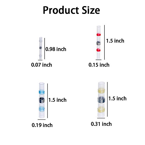 Lötverbinder Schrumpfverbinder, Ubegood Lötverbinder Sortiment Schrumpfverbinder Kabelschuhe Quetschverbinder Set [4 Größen,50 Stück] Kann ideal in Marine und Automobilanwendungen eingesetzt - 5