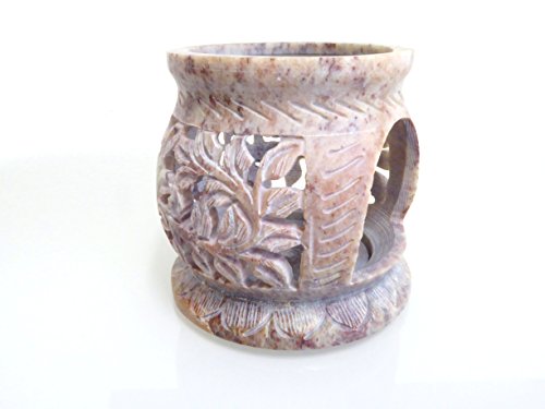 Fumaga – Räucherstövchen aus Speckstein mit Sieb „Blume“ Ø 7,5 cm, H: 8,0 cm - 2