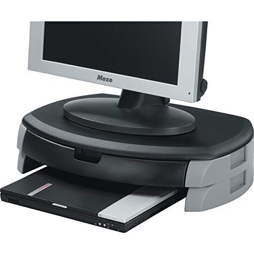 Q-Connect Soporte Para Monitor Negro Con Cajón