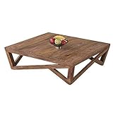 lounge-zone Sheesham Großer Couchtisch XXL Wohnzimmertisch Kaffeetisch Beistelltisch Sofatisch TRAVES modernes Design Sheeshamholz Holz Finish 100% Massivholz Handmade braun quadratisch 90x90cm 13564