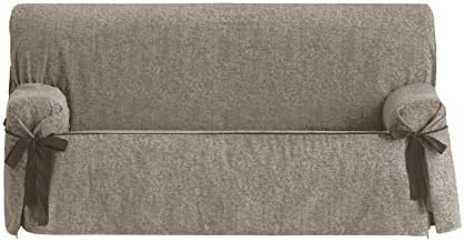 Eysa Dream Adjustable 2 Seat Sofa Cover with  Ribbons, Mink