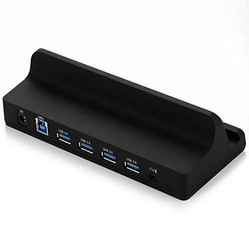 BESTEK Aktiv USB Hub 3.0 ( 4 Ports ) hat extra 2 x 5V/2.4A Ladeports + 1 Audio Port mit 12V 3A Netzteil bis zu 5 Gbps Datentransferrate abwärtskompatibel Schwarz - 4