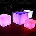 Produktbild 40cm LED Würfel Licht Stimmungslicht mit Fernbedienung, im Freien Wasserdichter Farbwechsel Würfelhocker, Nachladbare Batteriebetriebene, Justierbare RGB Farben und Dimmbare Nachtlicht zum Wohnzimmer