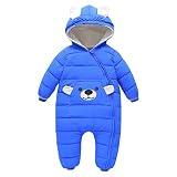 G-Kids Baby Schneeanzug Overall Daunenanzug Jungen Mädchen Winter Strampler Babykleidung mit Kapuze Blau 90