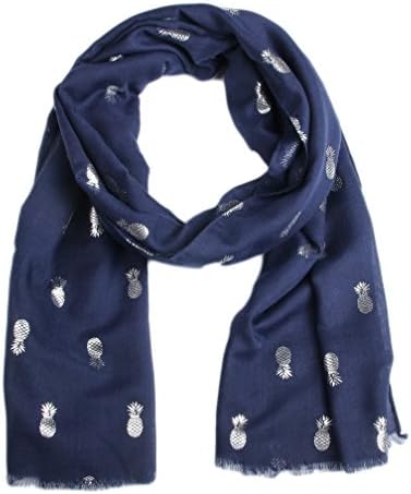 HSHIA Elegant Scarf Ladies Bronzing Pineapple Pattern Scarves Soft and Lightweight Shawl Wrap Fashion Neck Scarf Easy Matching All Season