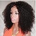 Sexyqueenhair Mongolian Kinky Curly Full Lace Human Hair Wigs Afro Curl wig 12 inche Natural Color#1B