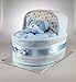 Baby Boy Girl Unisex Nappy Cake Crib Basinet New Baby Shower Gift Present (Blue)