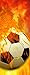 Produktbild Türtapete Türposter selbstklebend – Fussball in Flammen – 90x205cm und 100x210cm - Fototapete Poster Türfolie Tapete – T00029