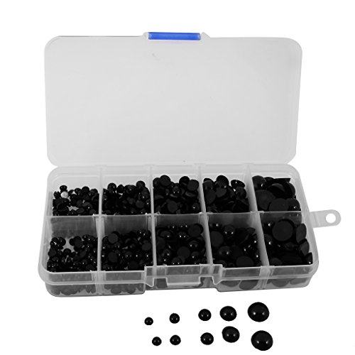 MagiDeal 760 Stück Rund Flache Schwarze Augen Sicherheit Kunststoff Augen Für Puppen Machen 4-10mm - 5