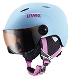UVEX Kinder Junior Visor Pro Skihelm, Liteblue Mat, 54-56 cm