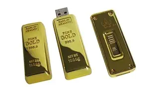 Microware 16GB Golden Biscuit Shape Designer Fancy Pendrive (Golden)