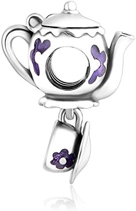 Globalwin Charms Silver Sterlig Silver Teapot Charms for European Brand Thread bracelets