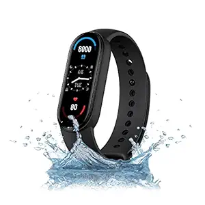 Infinizy Smart Fitness Band M6(Great Indian Offer 8 Years WARAANTY) Large Screen, SpO2 Tracking, Continuous HR, Stress and Sleep Monitoring, Water Resistant Smartwatch - Black