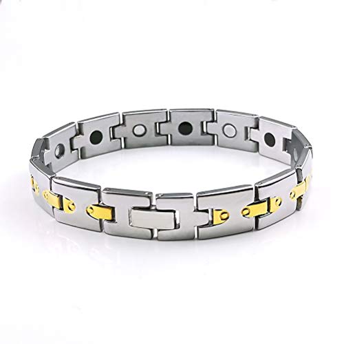 Preisvergleich Produktbild YANGSANJIN Herren Magnet Armband, Armbänder für Herren armbänder Damen Armbände Magnetarmband Herren Armband Edelstahl Titan Magnetarmband Herren Gesundheit Schmuck für Arthritis Schmerzlinderung