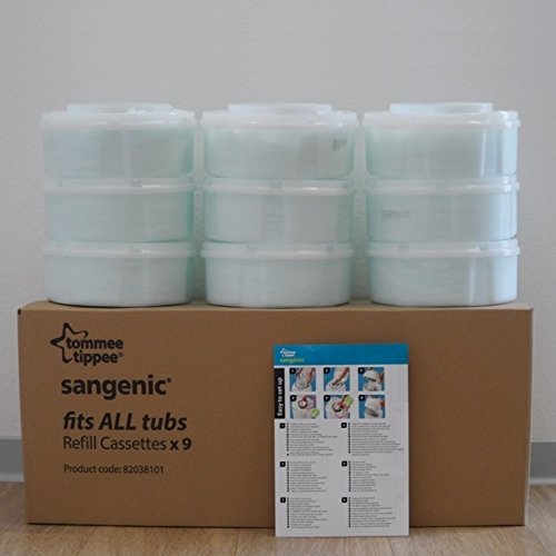 Sangenic Refill Cassettes for Nappy Disposal Systems MK3 MK4 & MK5, Pack of 9