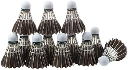 SODIAL(R) 12x Training Black Goose Feather Shuttlecocks Birdies Badminton Balls Game Sport