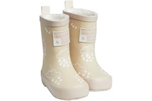Grass & Air Kids Wellies, Beige Stone Colour-Changing Unisex Kids Winter Wellies, Baby, Toddler, Childrens Rain Boots, Beige Stone