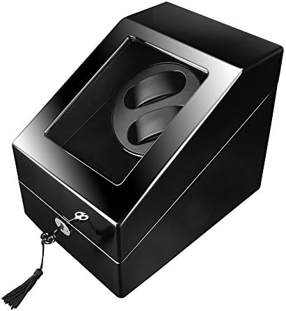 FIRWAY Automatic Watch Winder with Double Watch Box(5 Timer Modes,Silent Motor,Quality Finish,Dual Rotator) For 5 Watches(Black 2+3)