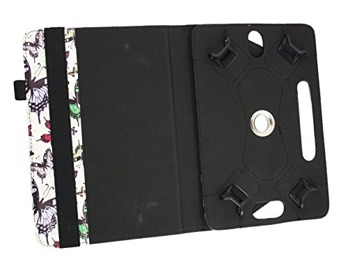 Emartbuy Odys Thor 10 Tablet PC 10.1 Zoll Universal (9 – 10 Zoll) Multi-farbige Schmetterlinge 360 Grad Rotierende Stand Folio Geldbörse Tasche Stand Folio Wallet Case Cover + Schwarz Eingabestift - 3