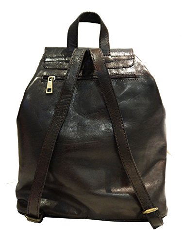 Vintage Style Moroccan Hand-made Genuine Leather Rucksack Backpack in Brown