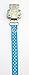 Pacifier soother dummy holder clip for Baby girl/boy [blue polka dots ribbon -teddy clip]