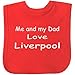 Me and my Dad Love Liverpool Velcro Baby Bib with Choice of 9 Colours - 100% Cotton. Red