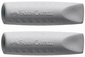 Faber-Castell Grip 2001 Eraser Cap Twin Pack - Grey (Pack of 5)