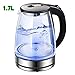 Produktbild ALIFET Intelligenter Wasserkocher, Mini-Glas, 1.7L beleuchtetes, schnurloses Wasserkocher mit automatischer Abschaltfunktion 1200w