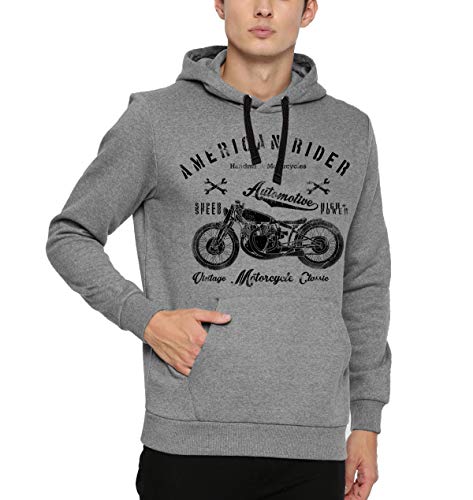 Felpa Con Cappuccio Uomo 80% Cotone American Biker