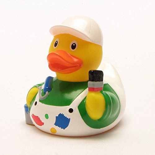 Quietscheente Maler Ente, Gummiente, Quietscheentchen, Badeente, Quietsch Ente, Sammelfigur, Gummi Bade Spielzeug, LiLaLu, 2062