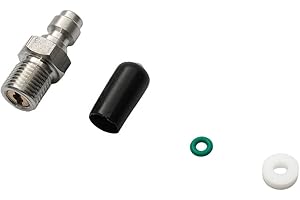 Gdfnmogo Edelstahl-PCP, 8 mm männlicher Schnellverbindungs-Füllnippel, Einweg-Foster-Kupplung, für HPA/N2-System, 300 bar, Ersatz-Set, mit O-Ring (M10)