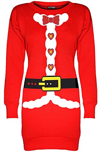 Fashion Star Womens Christmas Fleece Santa Costume Xmas Tunic