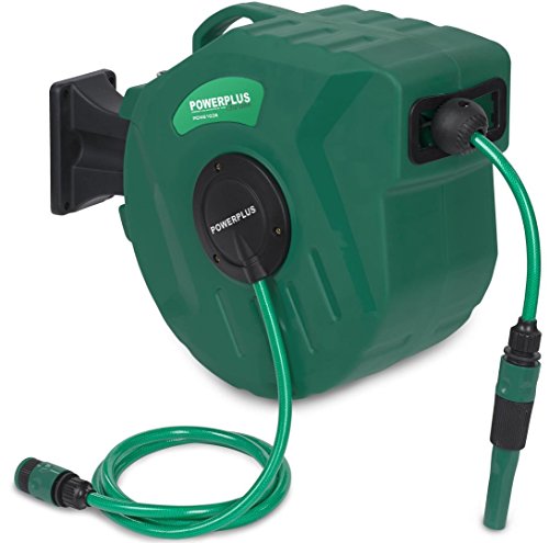 Gartenschlauchtrommel 20m Wandschlauchbox Powerplus Schlauch Trommel schwenkbar - 2
