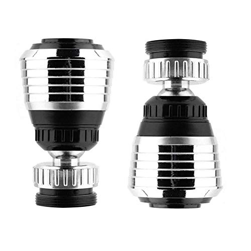 Valschen 2 piezas Aireador de grifo rotativo filtro de espuma que ahorra agua con función de rotación de 360 grados