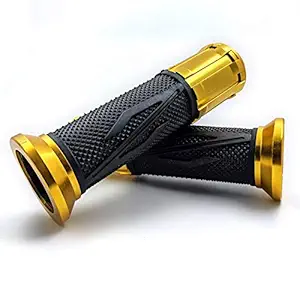 Gear Up Premium Rizo Universal Grip Set With CNC Aluminium Body & Bar Ends for Benelli TNT 600i (Set of 2), Gold