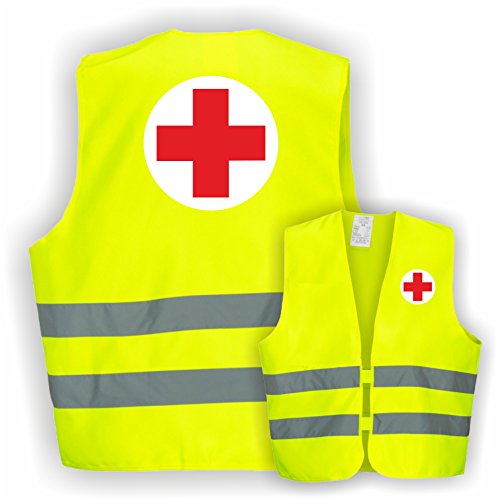 Warnweste GELB Sicherheitsweste Weste Rotes-Kreuz (Rotes-Kreuz 1 Weste)