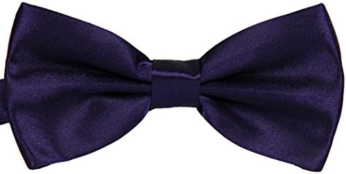 TANGDA Men Solid Tuxedo Satin Polyester Bow Tie BowTies - Purple