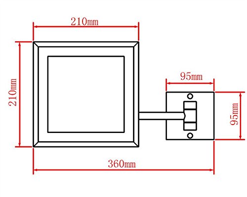 GuRun beleuchteter Wand LED Kosmetikspiegel 3-Fach Vergroesserung, 20x20cm, Tageslicht LEDs,verchromt M1802D - 3