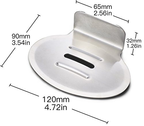 Wangel Seifenschale Seifenhalter ohne Bohren, Patentierter Kleber + Selbstklebender 3M-Kleber, Edelstahl, Gebürstetes Finish - 5