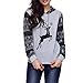 Produktbild Soupliebe Frauen Weihnachten gedruckt Langarm Sweatshirt Pullover Tops Bluse Shirt Kapuzen Langarmshirt Sweatjacke Kapuzenpullover Hoodie