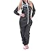 Produktbild Elecenty Damen 3D Drucken Jumpsuit Pyjamas Schlafanzug Frauen Langarm Weihnachten Elch Bedruckt Overall Nachtwäsche Winter warm lang mit Kapuze Hosenanzug Anzug Sleepwear Overall (S, Dunkelgrau)