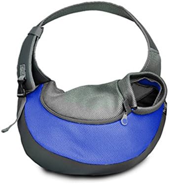 Travel Tote Pet Sling Carrier for Puppy Pet Dog Cat Reversible (Large, Blue)