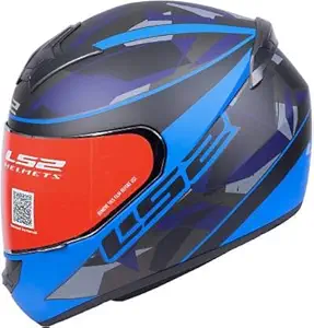 LS2 FF352 Rookie Recruit Matt Black Blue Single Mercury Visor Full Face Helmet (Multicolour, Large - 580 mm)